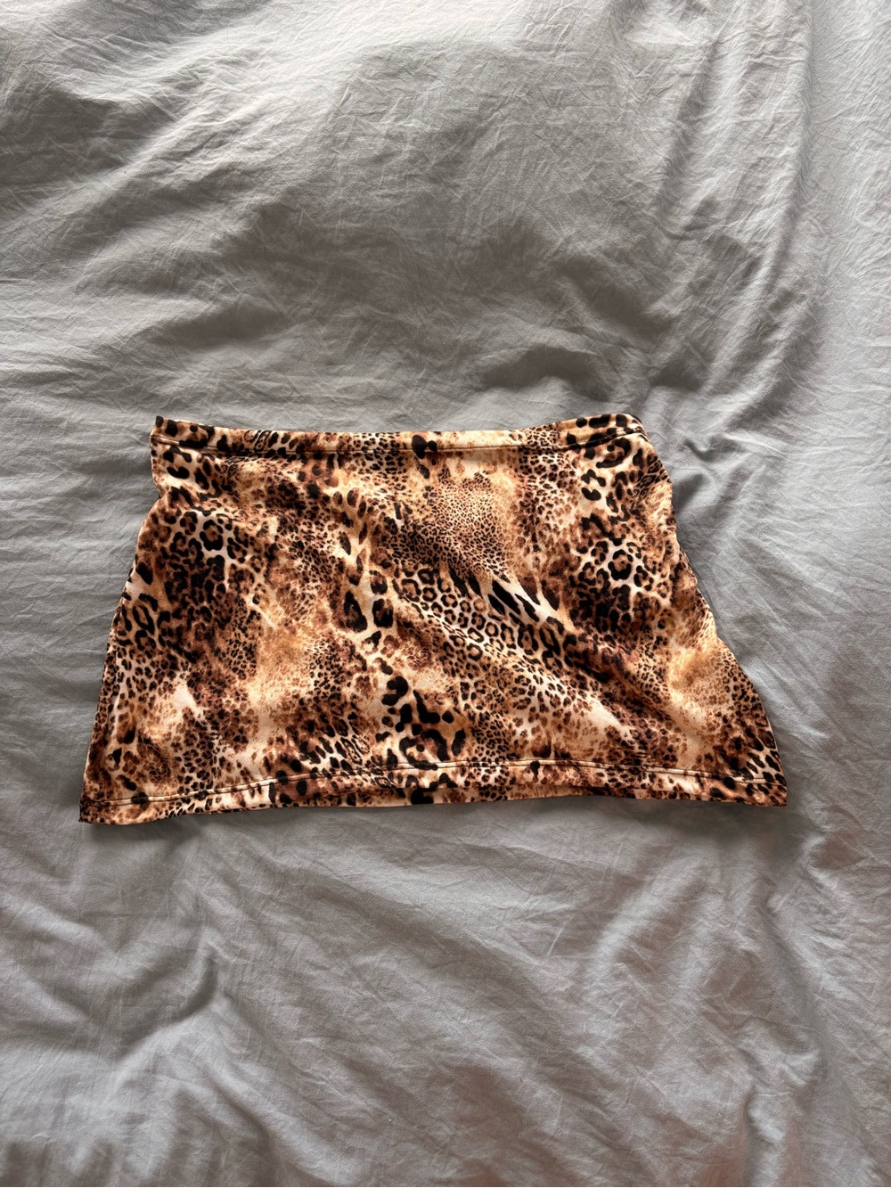Leopard Print Mini Skirt - Brown Animal Print